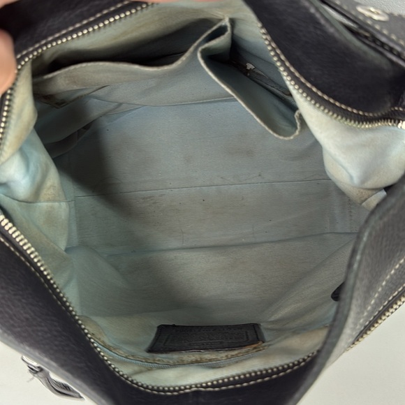 Coach black buckle restored duffle hobo pebbled leather black shoulder purse - Picture 13 of 14